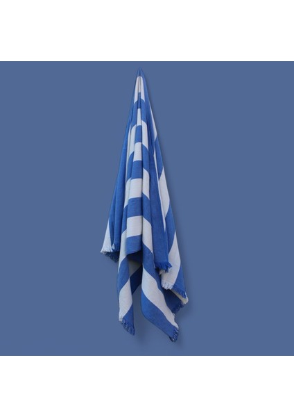 Mavi Çizgili Pamuklu Peştemal