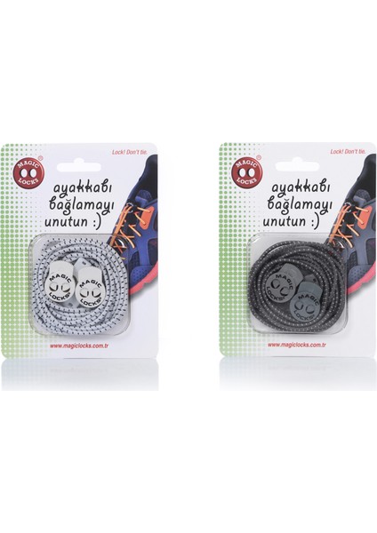 Yuvarlak Akıllı Ayakkabı Bağcık 2'li Set