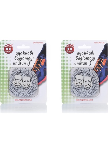 Yuvarlak Akıllı Ayakkabı Bağcık 2'li Set