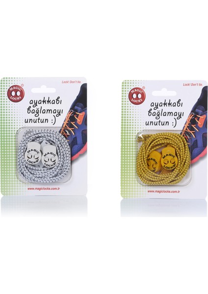 Yuvarlak Akıllı Ayakkabı Bağcık 2'li Set