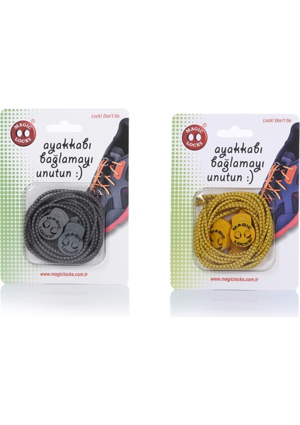 Yuvarlak Akıllı Ayakkabı Bağcık 2'Li Set