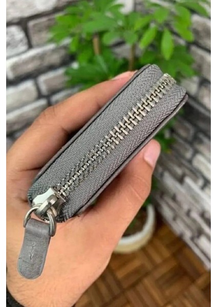 Deri Fermuarlı Taba Erkek Mini Cüzdan (T260)