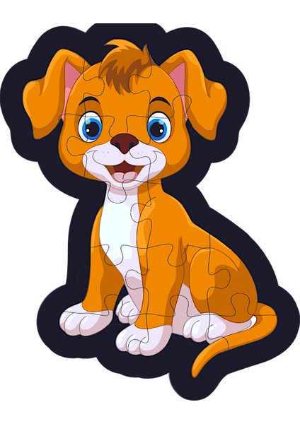 Ahşap Puzzle Şekilli 6'lı Set - Figürlü Puzzle Yapboz