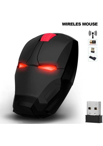 M8 2.4 Ghz Iron Man Tasarımlı Kablosuz Sessiz Kırmızı Işıklı Mouse indirimleri