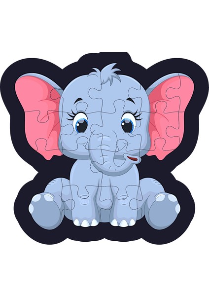 Ahşap Puzzle Şekilli 6'lı Set - Figürlü Puzzle Yapboz