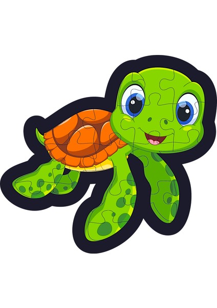 Ahşap Puzzle Şekilli 6'lı Set - Figürlü Puzzle Yapboz