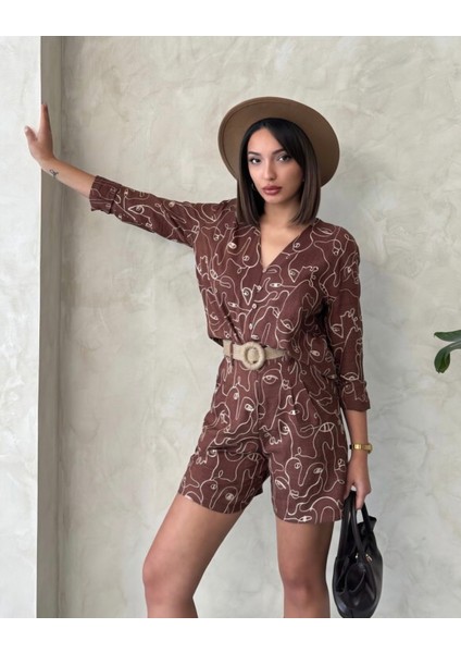 Çizgi Nakışlı Keten Karışımlı Uzun Kollu Gömlek indirimleri