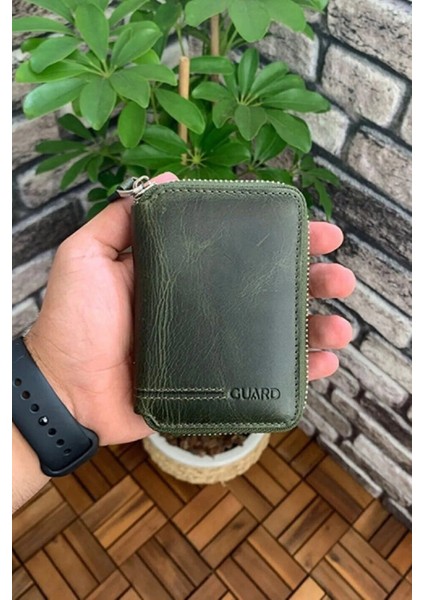 Deri Fermuarlı Taba Erkek Mini Cüzdan (T260)