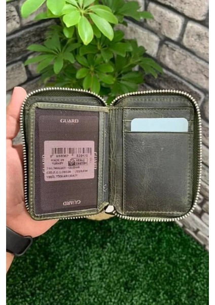 Deri Fermuarlı Taba Erkek Mini Cüzdan (T260)
