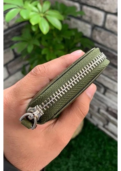 Deri Fermuarlı Taba Erkek Mini Cüzdan (T260)