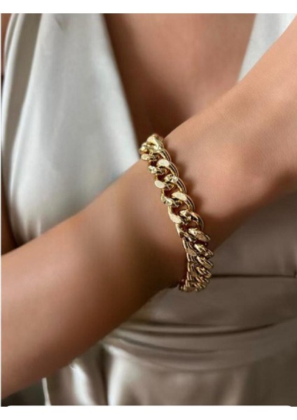 14 K Altın Rengi Vip Seri Gurmet Bileklik 19 cm