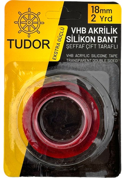 Akrilik Silikon Şeffaf Çift Taraflı Bant 18X2M