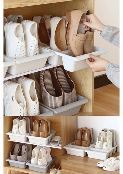 3 Bölmeli Ayakkabı Düzenleyici, Gri