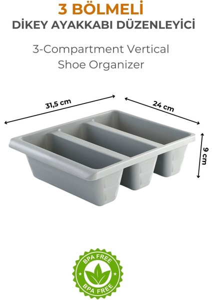 3 Bölmeli Ayakkabı Düzenleyici, Gri indirimleri