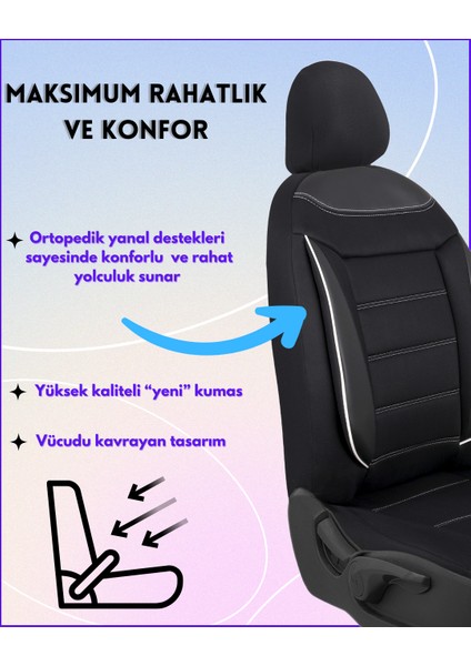Her Araca Uyumlu Tam Takım Flex B Model Oto Koltuk Kılıfı Seti
