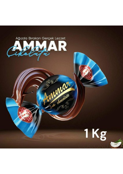 Bitter Kaplamalı Hindistan Cevizi Aromalı Bayramlık Ikramlık Ammar Çikolata 1 kg