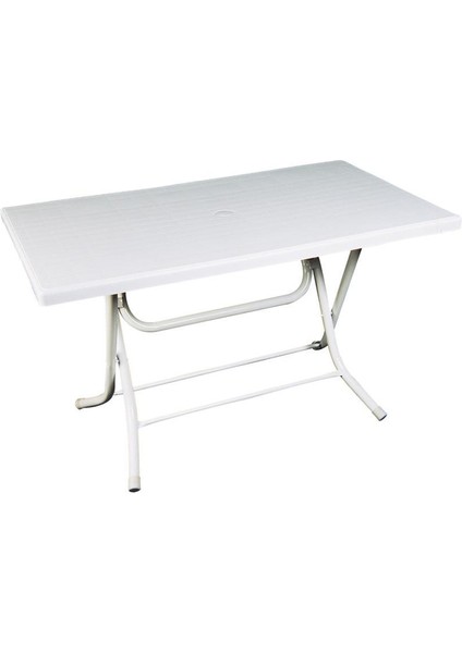 SY-2577 Beyaz Dikdörtgen Plastik Katlanır Masa 70X120CM