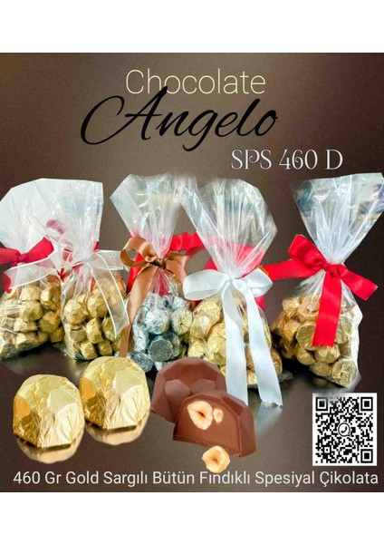 Angelo Chocolate 460 gr Gümüş Yaldız Sargılı Bütün Fındıklı Spesiyal Çikokata