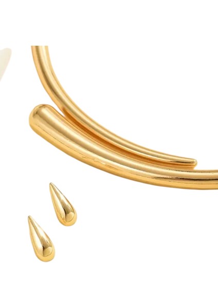 Gold Choker Tasma Kolye 2 Parça Set