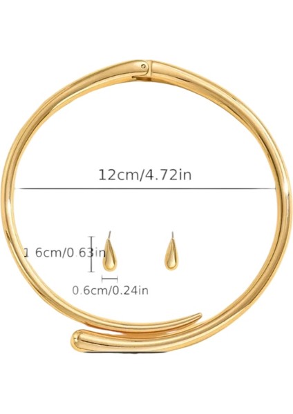 Gold Choker Tasma Kolye 2 Parça Set