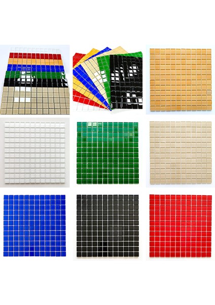 Hobi ve Sanatsal Çalışmalar Için 23X23MM. Boyutlarında Beyaz, Mavi, Kırmızı, A.turuncu, Yeşil, Siyah, Krem. 7 Farklı Renkten Oluşan 30X30CM. Fileli Kristal Mozaik Seti. fiyatları