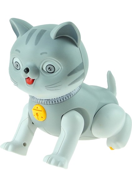 Oyuncak Kedi Işıklı Sesli Hareketli Sevimli Kedi 20 cm