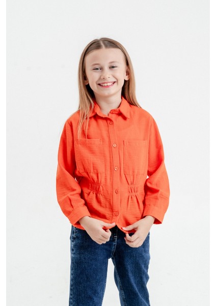 Kız Çocuk Beli Lastikli Gömlek 3081 fiyatları