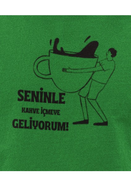 Seninle Kahve Içmeye Geliyorum Baskılı Oversize Tişört fiyatları