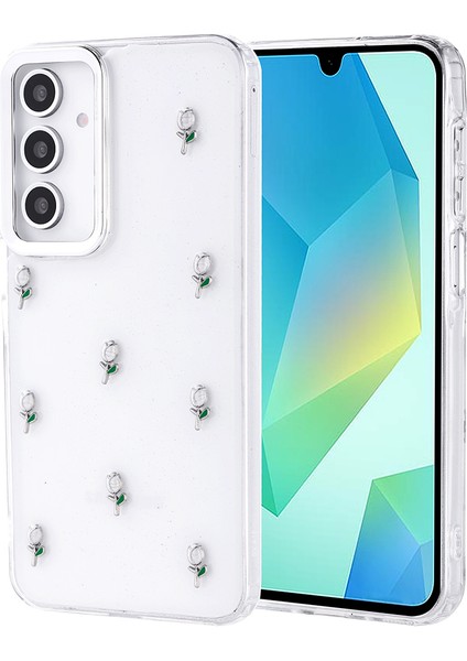 Galaxy A16 Kılıf Airbag Tasarımlı Simli Şeffaf Zore Kutup Kapak
