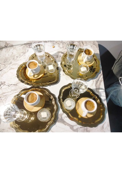 Hediyelik Sunum Tepsisi, Paslanmaz, Dikdörtgen, 6'lı set