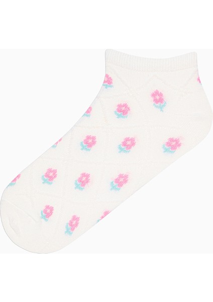 Diamond Flowers Pembe Beyaz 3lü Patik Çorap fiyatları