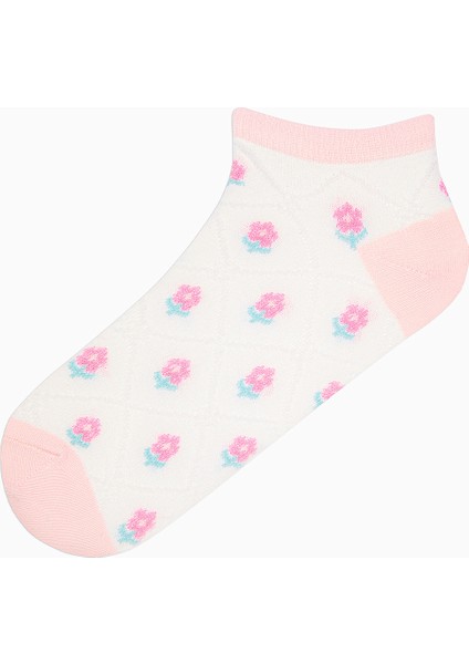 Diamond Flowers Pembe Beyaz 3lü Patik Çorap fırsatları