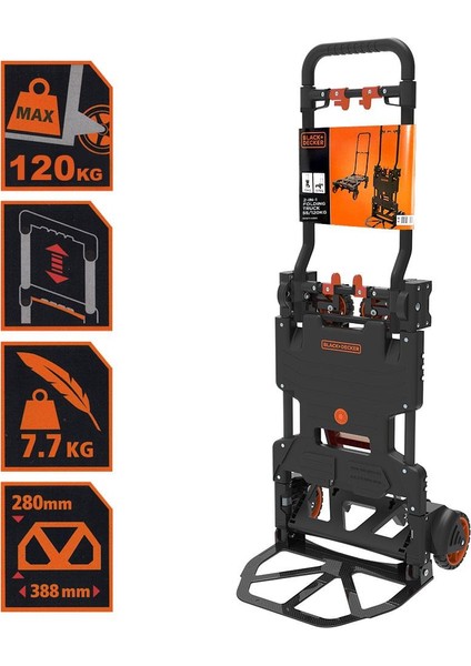 Black+Decker BH206 55/120KG Çok Fonksiyonlu Katlanır El Arabası fiyatları