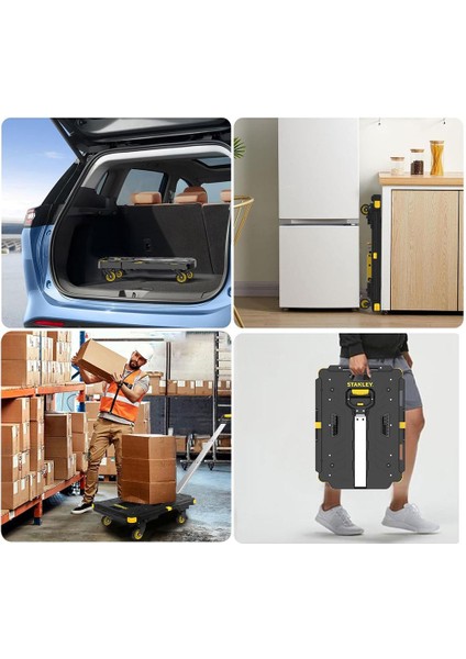 PC532B 137KG 62X45CM Dört Tekerli Çekme Kollu Yük ve Paket Taşıma Arabası + FT505 Çok Amaçlı Taşıma Sepeti