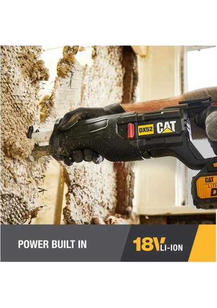 Cat DX52BC 18VOLT 2.0AH Li-Ion Tek Akülü Profesyonel Tilki Kuyruğu Testere