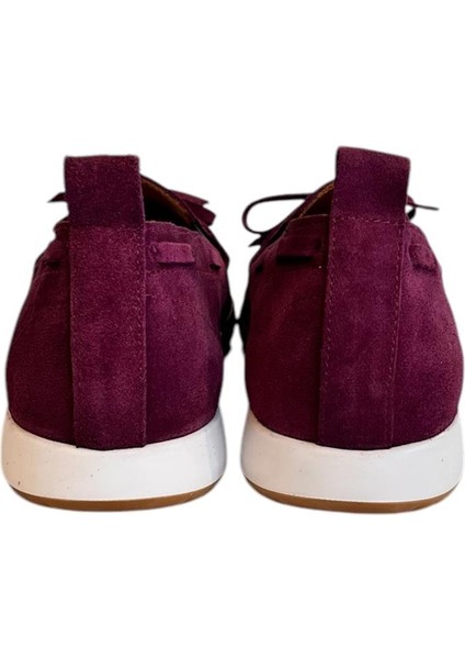 Mor Deri Süet Fiyonk Detay Comfort Taban Loafer
