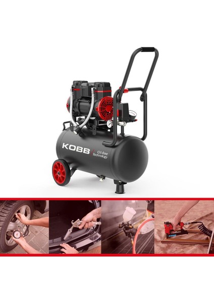 KBK25S 1.7hp 25LT 8bar Yağsız Sessiz Taşınabilir Hava Kompresörü