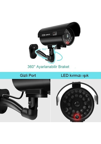 Sahte Kamera Güneş Enerjili Yanıp Sönen LED Işıklı Hırsızlara Karşı Etkili Güvenlik Caydırıcı fiyatları
