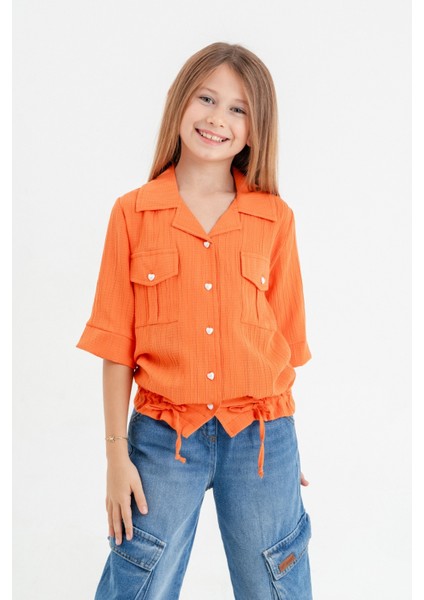 Kız Çocuk Bağcıklı Gömlek 3102