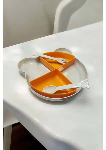 Yogi Mama Tabağı 4 Bölmeli ve Kaşıklı Mama Tabağı Seti modelleri