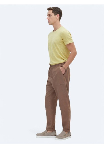 Açık Vizon Dokuma Jogging Fit Casual Pantolon