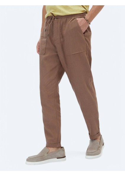 Açık Vizon Dokuma Jogging Fit Casual Pantolon