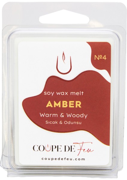 No.4 Amber Koku Barı - Koku Tableti - Wax Melt 72 gr