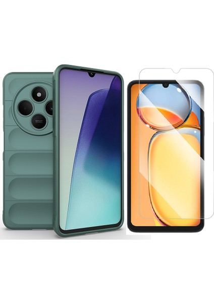 Xiaomi Redmi 14C 4G Kılıf Esnek TPU Oyuklu Arka Yüzey Tasarımlı Zore Etnik Silikon Kapak + Nano Ekran Koruyucu