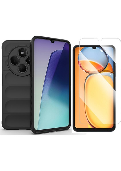 Xiaomi Redmi 14C 4G Kılıf Esnek TPU Oyuklu Arka Yüzey Tasarımlı Zore Etnik Silikon Kapak + Nano Ekran Koruyucu