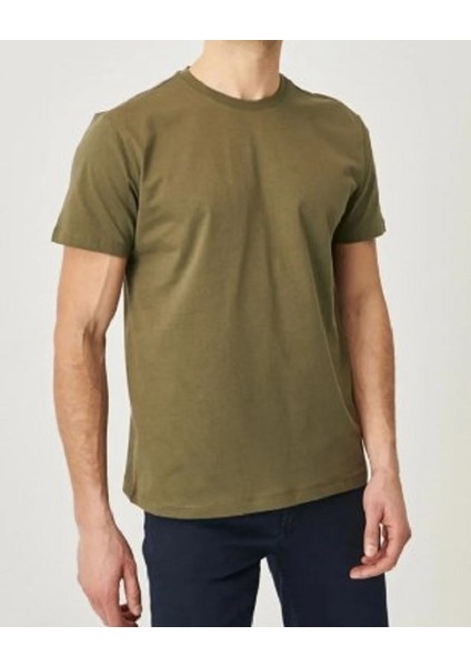 Rahat kalıp unisex Beyaz-Lacivert-Siyah-Haki-Gri - Slim Fit Bisiklet Yaka 5'li Tişört Paketi modelleri