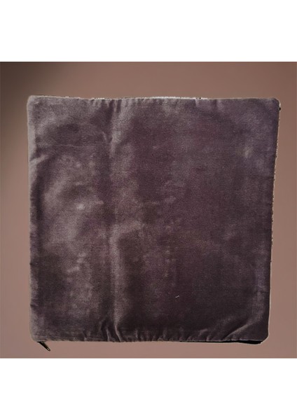 Mürdüm Renk Payetli Kadife 43X43 Kırlent Kılıfı modelleri