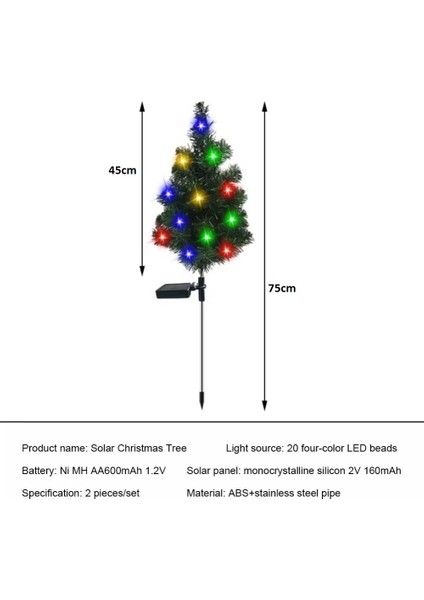 2 Adet Solar Güneş Enerjili Rgb Işığı Dekoratif Çam Ağacı Bahçe Peyzaj Aydınlatma Süsü LED Işık fırsatları