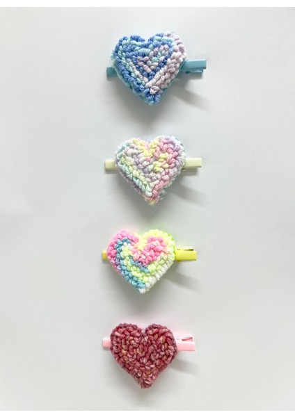 Kalp Desen Toka Set Kız Çocuk 4 Adet