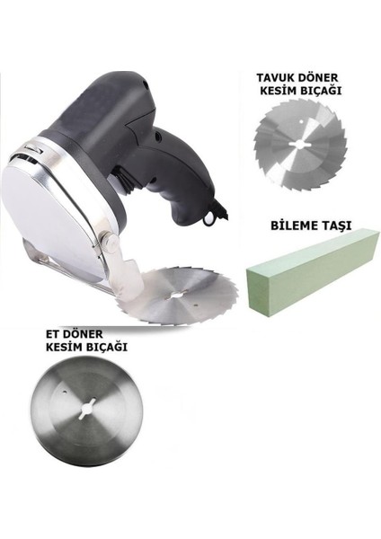 Döner Kesme Makinası Elektirikli+Yedek Tavuk Döner Kesme Bıçağı+Bileme Taşı fiyatları
